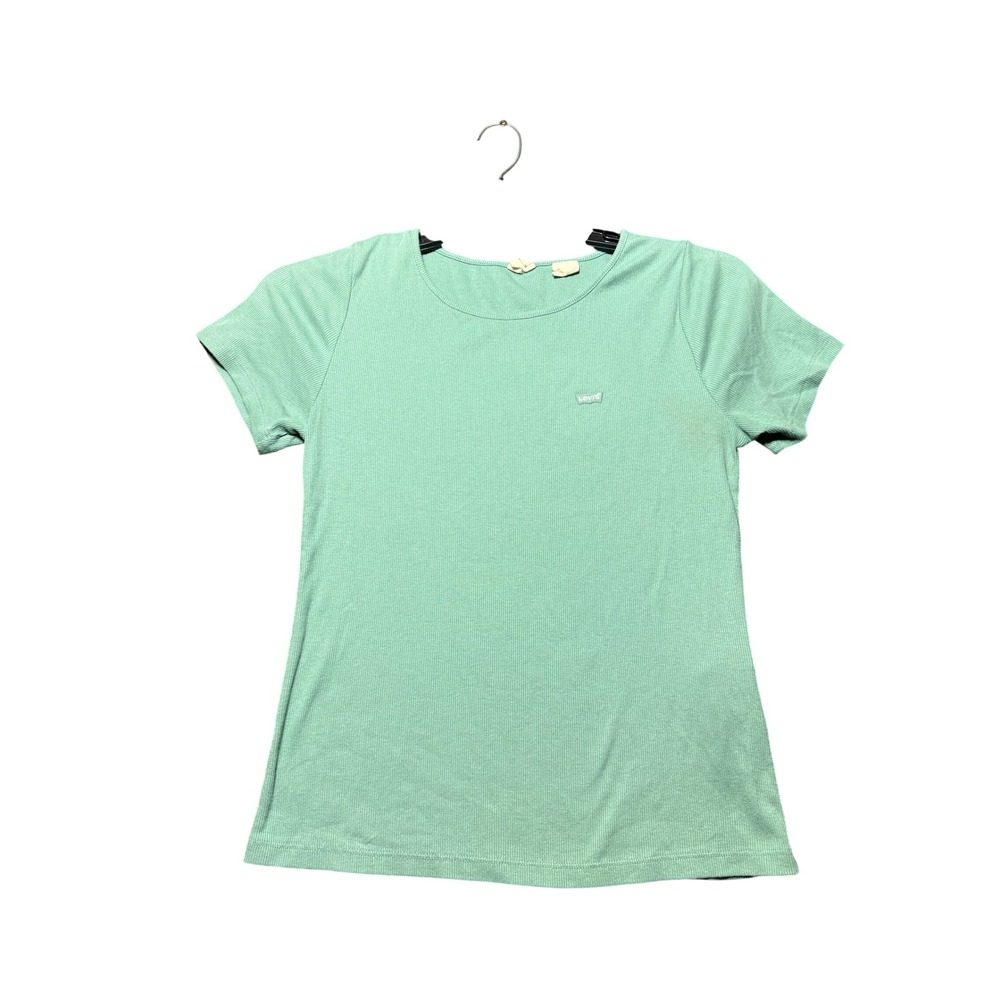 Levi's‎ Ribbed Short Sleeve Tee Womens Large Green Excellent Ribbed Logo T-Shirt